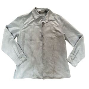 RELATIVITY | Women’s Suede Leather Button Down Jacket Flannel